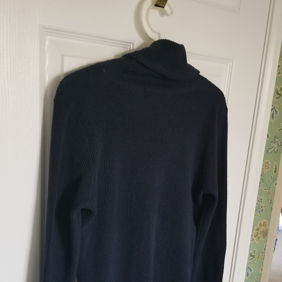 Lauren Ralph Lauren Navy Waffle Cotton Knit Top - Picture 6 of 11
